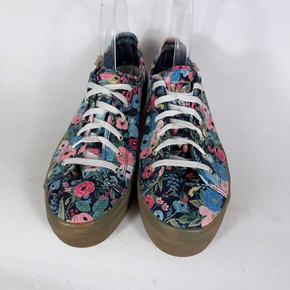 Keds x Rifle Paper Co. Triple Kick Garden Party Sneakers Womens 10 Navy Multi - Picture 4 of 10